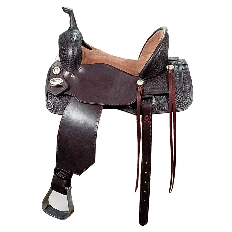 Hilason Western Horse Flex Tree Barrel Trail In American Leather Saddle Brown - Uhorse