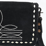American Darling Western Small Cross Body Genuine Suede Leather Handbag Purse Wallet Bag For Women