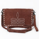 American Darling Western Small Cross Body Genuine Suede Leather Handbag Purse Wallet Bag For Women