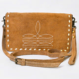 American Darling Western Small Cross Body Genuine Suede Leather Handbag Purse Wallet Bag For Women