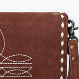 American Darling Western Small Cross Body Genuine Suede Leather Handbag Purse Wallet Bag For Women