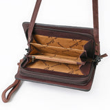 American Darling Western Small Cross Body Genuine Suede Leather Handbag Purse Wallet Bag For Women