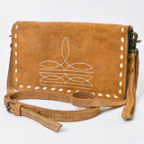 American Darling Western Small Cross Body Genuine Suede Leather Handbag Purse Wallet Bag For Women