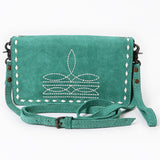 American Darling Western Small Cross Body Genuine Suede Leather Handbag Purse Wallet Bag For Women