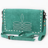 American Darling Western Small Cross Body Genuine Suede Leather Handbag Purse Wallet Bag For Women