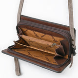 American Darling Western Small Cross Body Genuine Suede Leather Handbag Purse Wallet Bag For Women