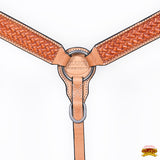 HILASON Western Horse Hand Carved American Leather Breast Collar Headstall