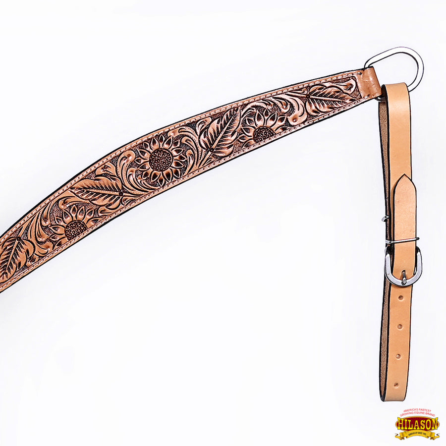 HILASON Western Horse Headstall Breast Collar Set American Leather Floral Carving | Tack for Horses
