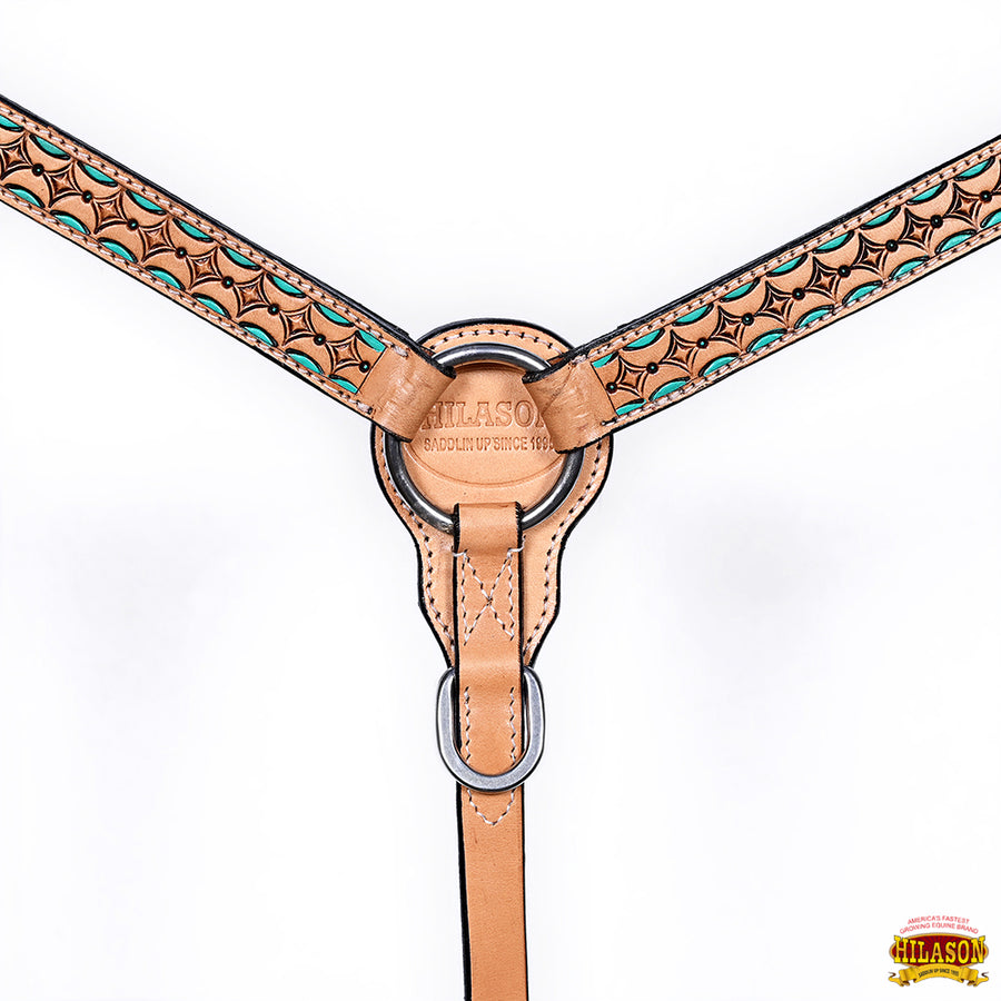 HILASON Western Horse Headstall Breast Collar Set American Leather | Tack for Horses