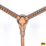 HILASON Western Horse Hand Carved American Leather Breast Collar Headstall