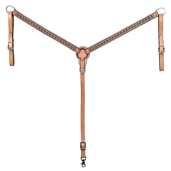 HILASON Western Horse Hand Carved American Leather Breast Collar Headstall - Uhorse
