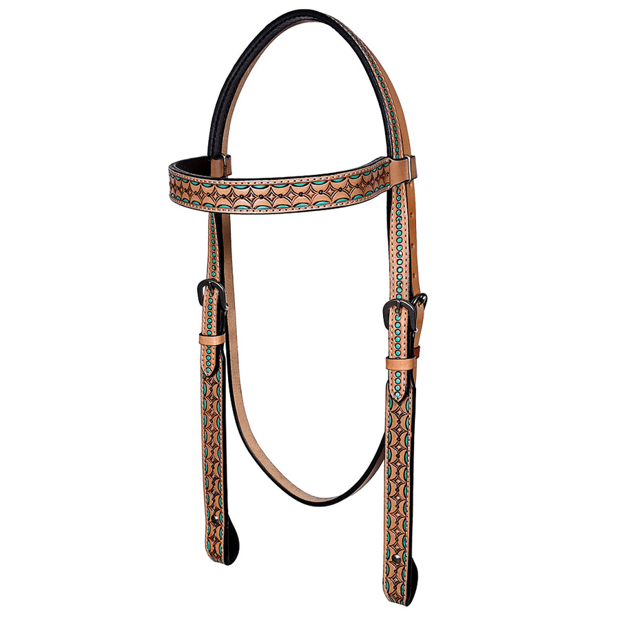 HILASON Western Horse Hand Carved American Leather Headstall Tack - Uhorse