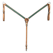 Hilason Western Horse Hand Painted American Leather Breast Collar Tan