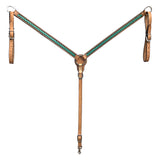 Hilason Western Horse Hand Painted American Leather Breast Collar Tan - Uhorse