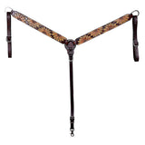 HILASON Western Horse Hand Carved American Leather Breast Collar Headstall - Uhorse