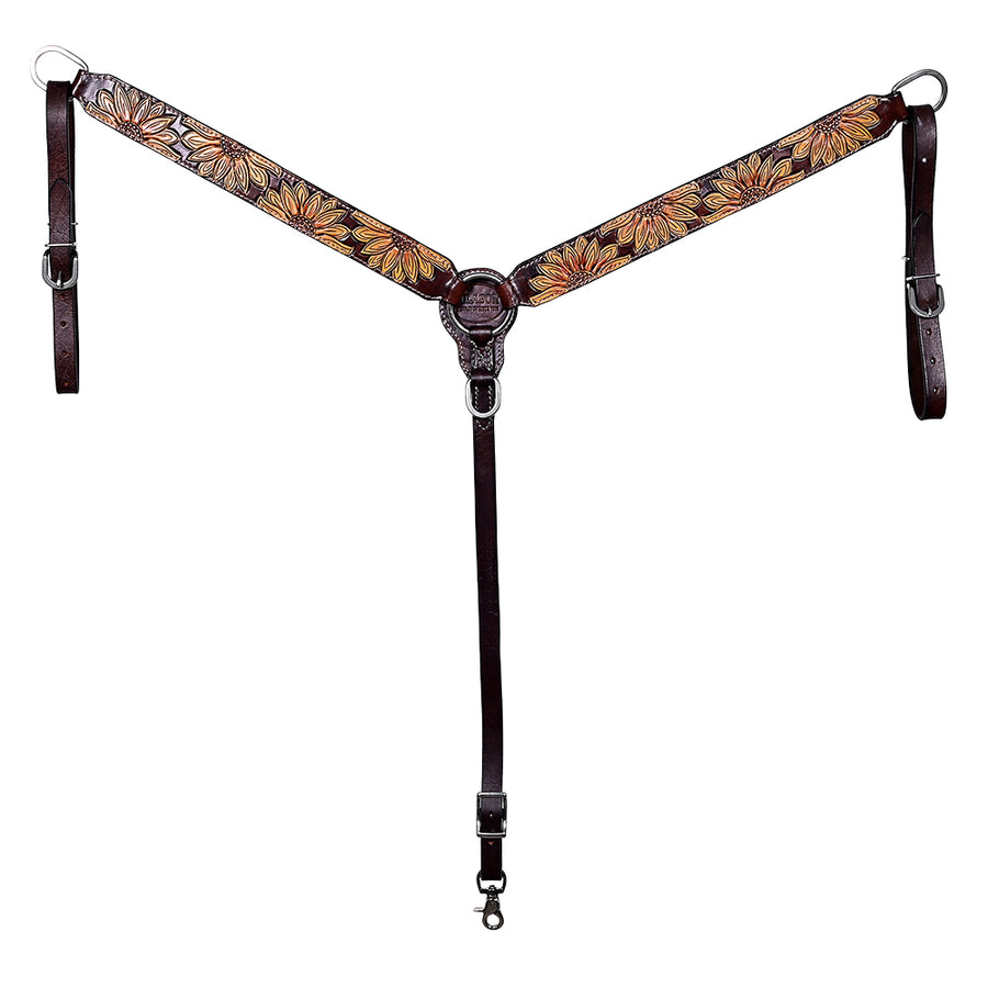HILASON Western Horse Hand Carved American Leather Breast Collar Tack - Uhorse