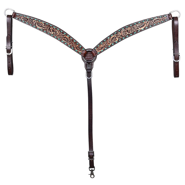 HILASON Western Horse Hand Carved American Leather Breast Collar Headstall - Uhorse