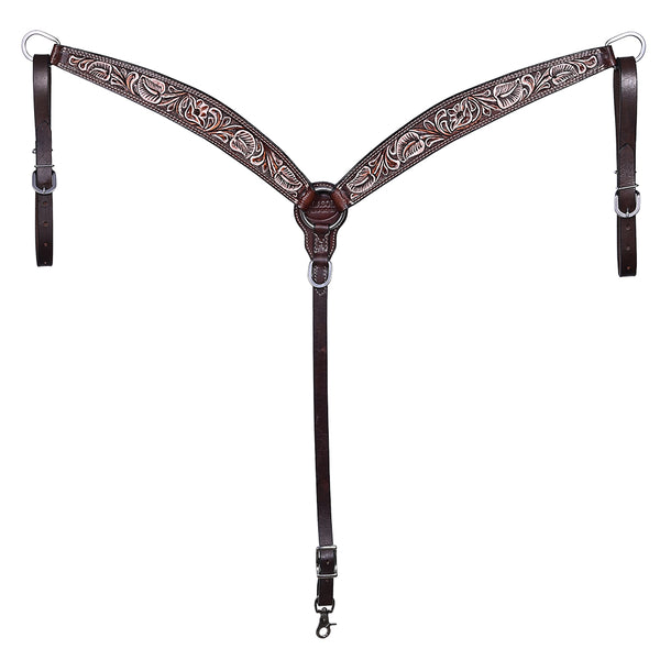 HILASON Western Horse Hand Carved American Leather Breast Collar Headstall - Uhorse