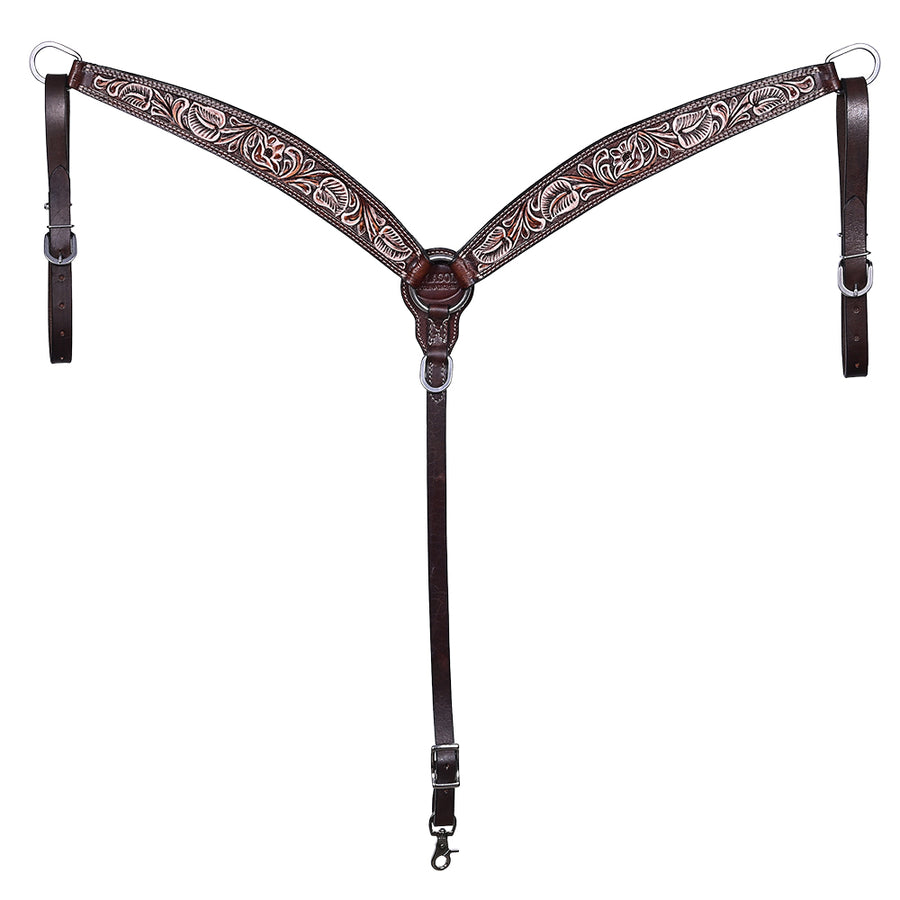 HILASON Western Horse Hand Carved American Leather Breast Collar Tack - Uhorse