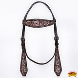 HILASON Western Horse Hand Carved American Leather Breast Collar Headstall