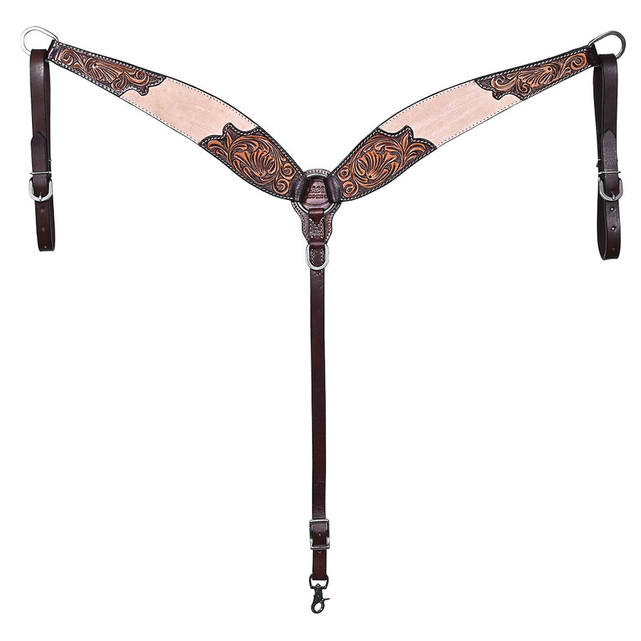 HILASON Western Horse Hand Carved American Leather Breast Collar Tack - Uhorse