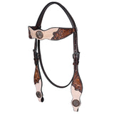 HILASON Western Horse Hand Carved American Leather Breast Collar Headstall