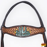 HILASON Western Horse Hand Carved American Leather Breast Collar Headstall