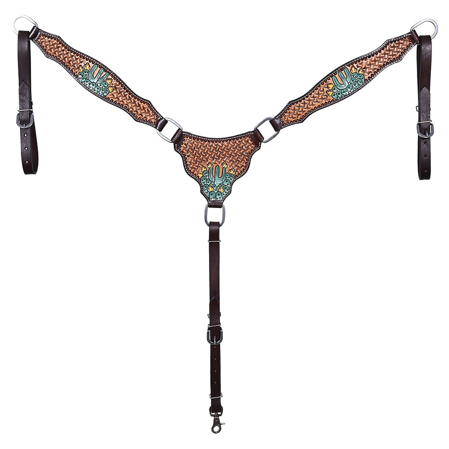 HILASON Western Horse Headstall & Breast Collar American Leather Hand Carving