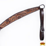 HILASON Western Horse Headstall & Breast Collar American Leather Floral Carving