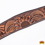 HILASON Western Horse Headstall & Breast Collar American Leather Floral Carving