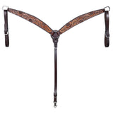 HILASON Western Horse Hand Carved American Leather Breast Collar Headstall
