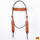 HILASON Western Horse Headstall & Breast Collar American Leather Floral Carving