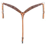 HILASON Western Horse Headstall & Breast Collar American Leather Hand Carving