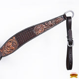 HILASON Western Horse Headstall & Breast Collar American Leather Floral Carving