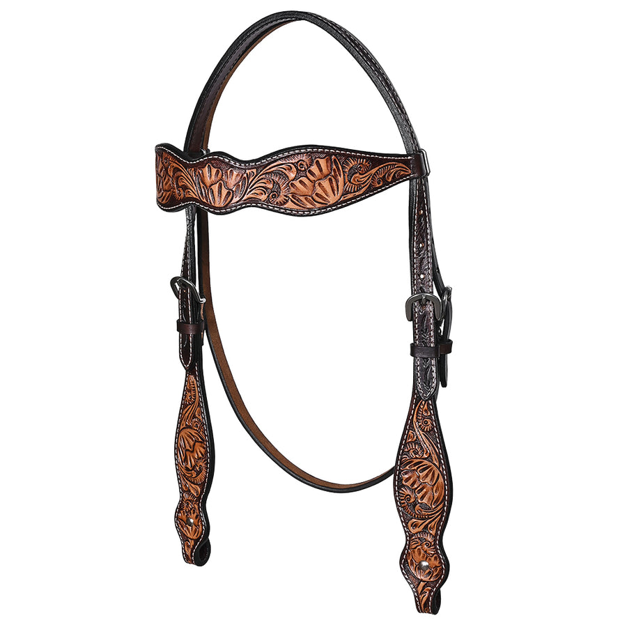 HILASON Western Horse Headstall & Breast Collar American Leather Hand Carving