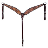 HILASON Western Horse Headstall & Breast Collar American Leather Hand Carving
