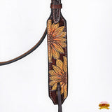 HILASON Western Horse Headstall & Breast Collar American Leather Floral Carving