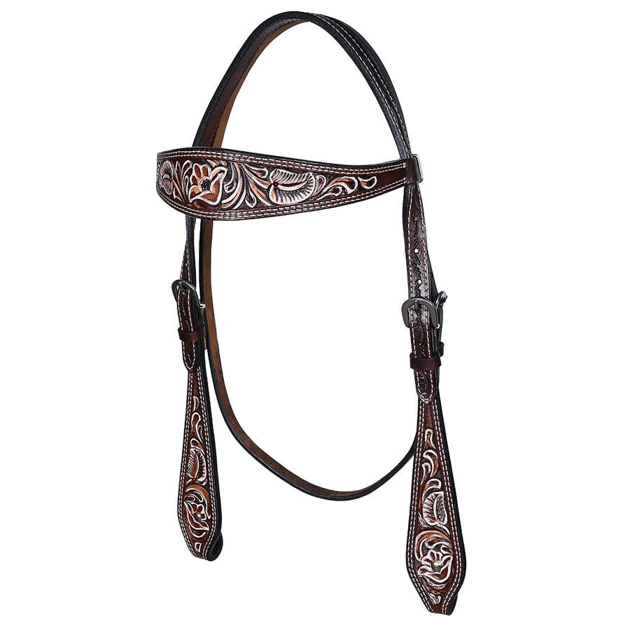 HILASON Western Horse Headstall & Breast Collar American Leather Hand Carving