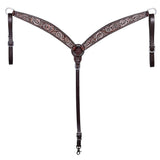 HILASON Western Horse Headstall & Breast Collar American Leather Hand Carving
