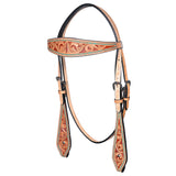 HILASON Western Horse Hand Carved American Leather Breast Collar Headstall