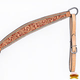 HILASON Western Horse Hand Carved American Leather Breast Collar Headstall