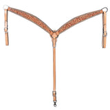 HILASON Western Horse Hand Carved American Leather Breast Collar Headstall