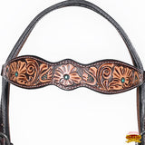 HILASON Western Horse Hand Carved American Leather Breast Collar Headstall