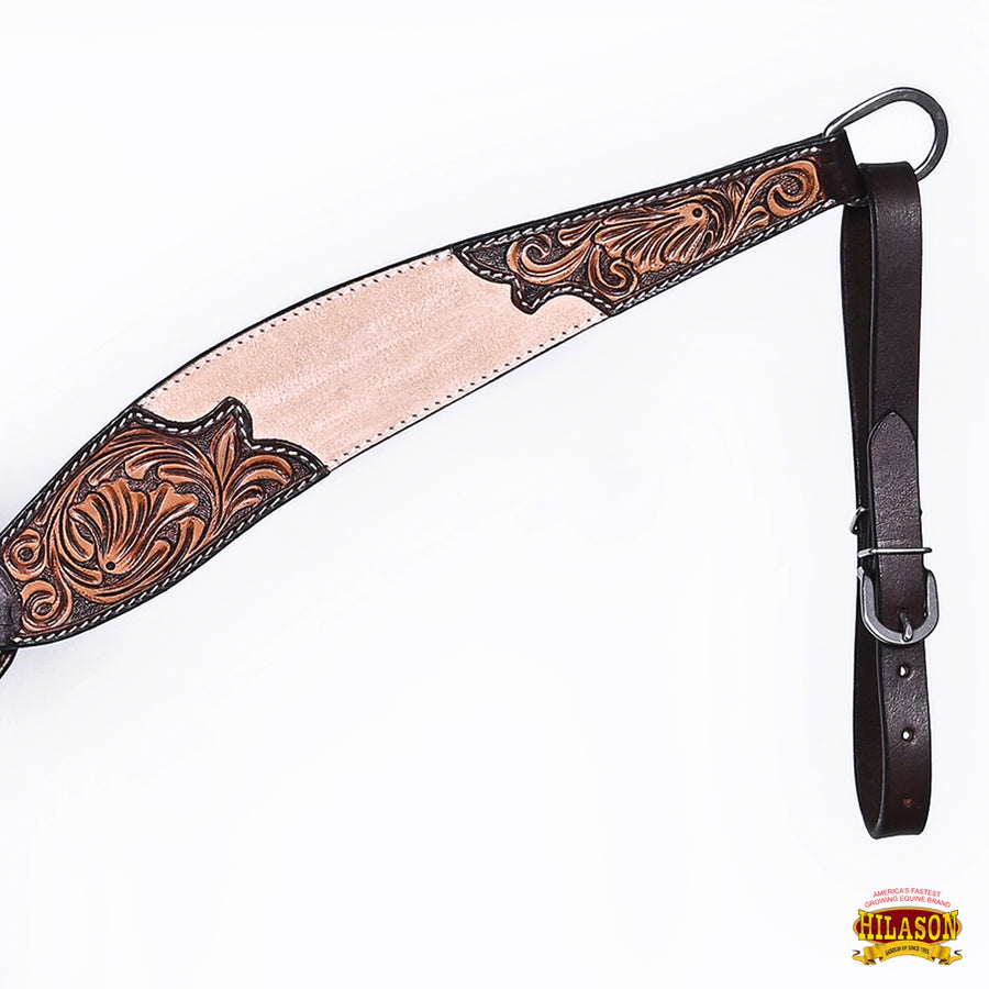 HILASON Western Horse Headstall Breast Collar Set American Leather Floral Carving | Tack for Horses