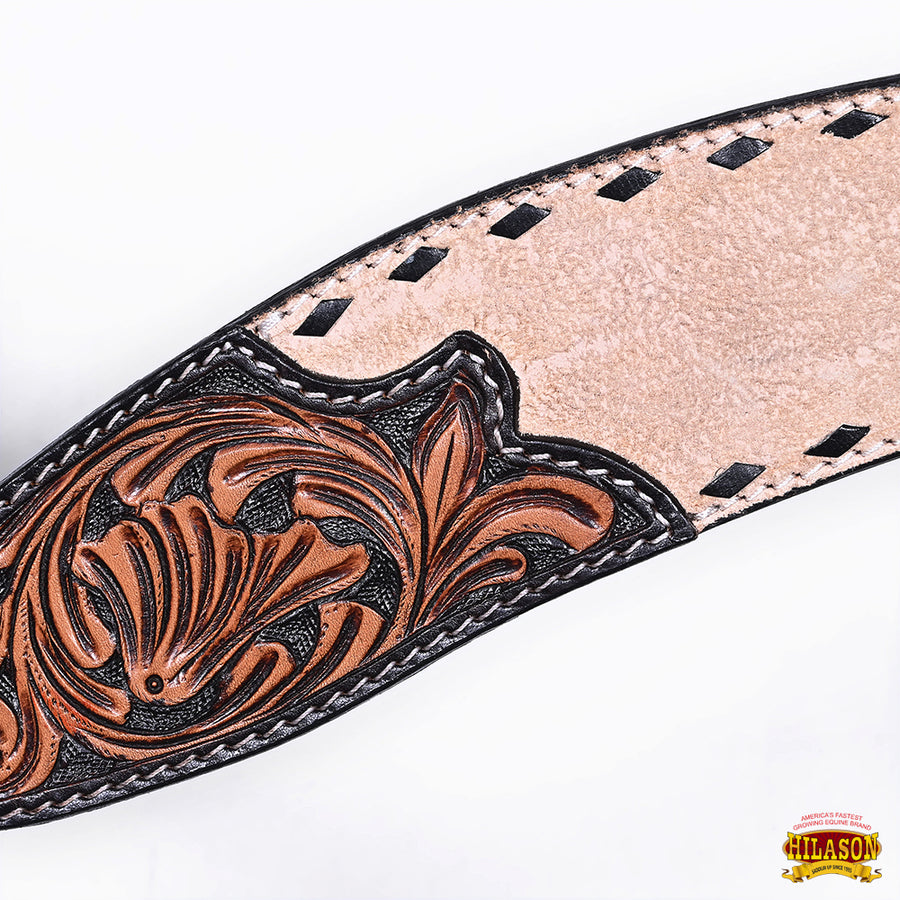 HILASON Western Horse Headstall & Breast Collar American Leather Floral Carving