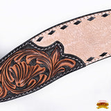 HILASON Western Horse Headstall & Breast Collar American Leather Floral Carving