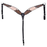 HILASON Western Horse Headstall & Breast Collar American Leather Floral Carving