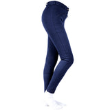 38 In Horze Womens Pull On Knee Patch Breeches Soft Slightly Stretchy Dark Blue