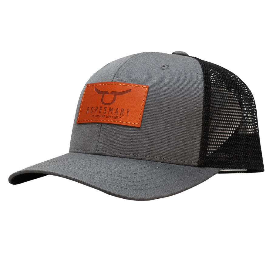 Rope Smart Western Style Mesh Flat Retro Trucker Fit Snapback Red Patch Cap - Uhorse