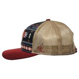 Rope Smart W. Style Mesh Flat Retro Trucker Fit Snapback Red Patch Cap